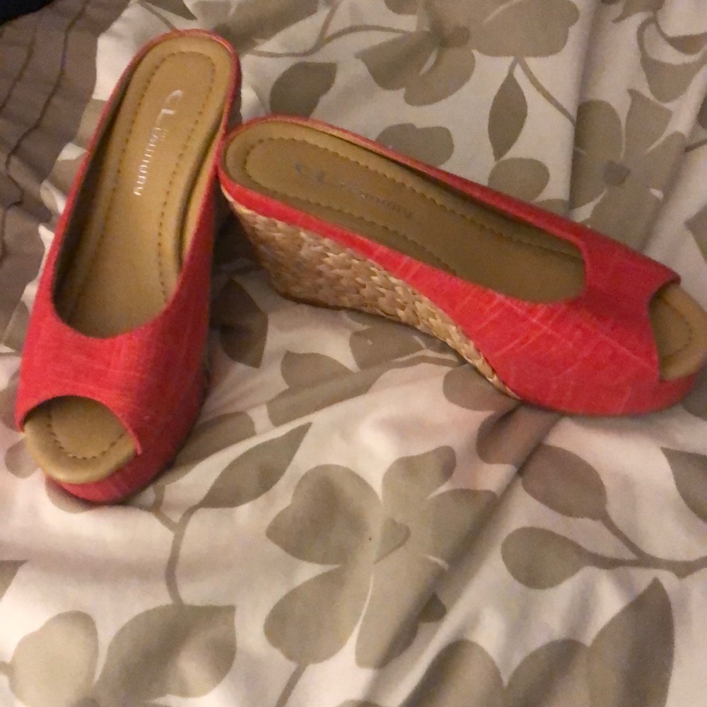 Flamingo pink heels